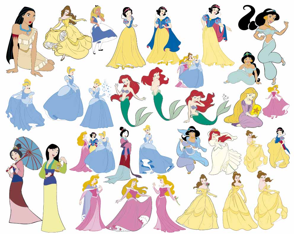 Disney Princess svg, Disney Princess png, Disney Princess dxf, Disney ...