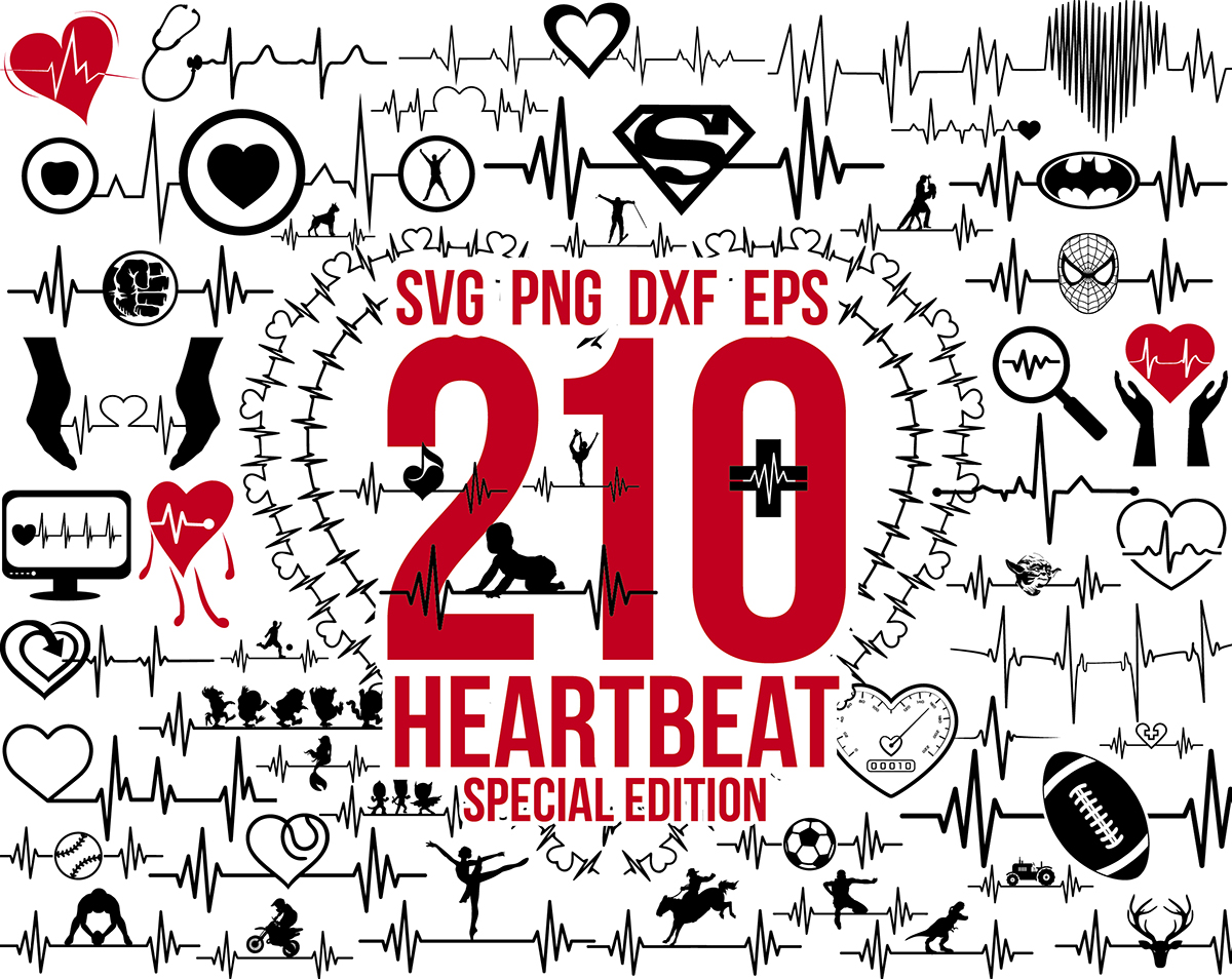 Heart Beat Svg, Heart Beat Png, Heart Beat Dxf, Heart Beat Cricut ...