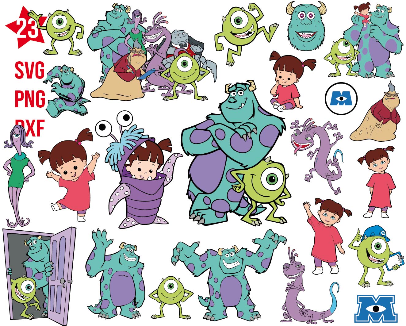 Monsters Inc svg, Monsters Inc png, Monsters University svg, Monsters
