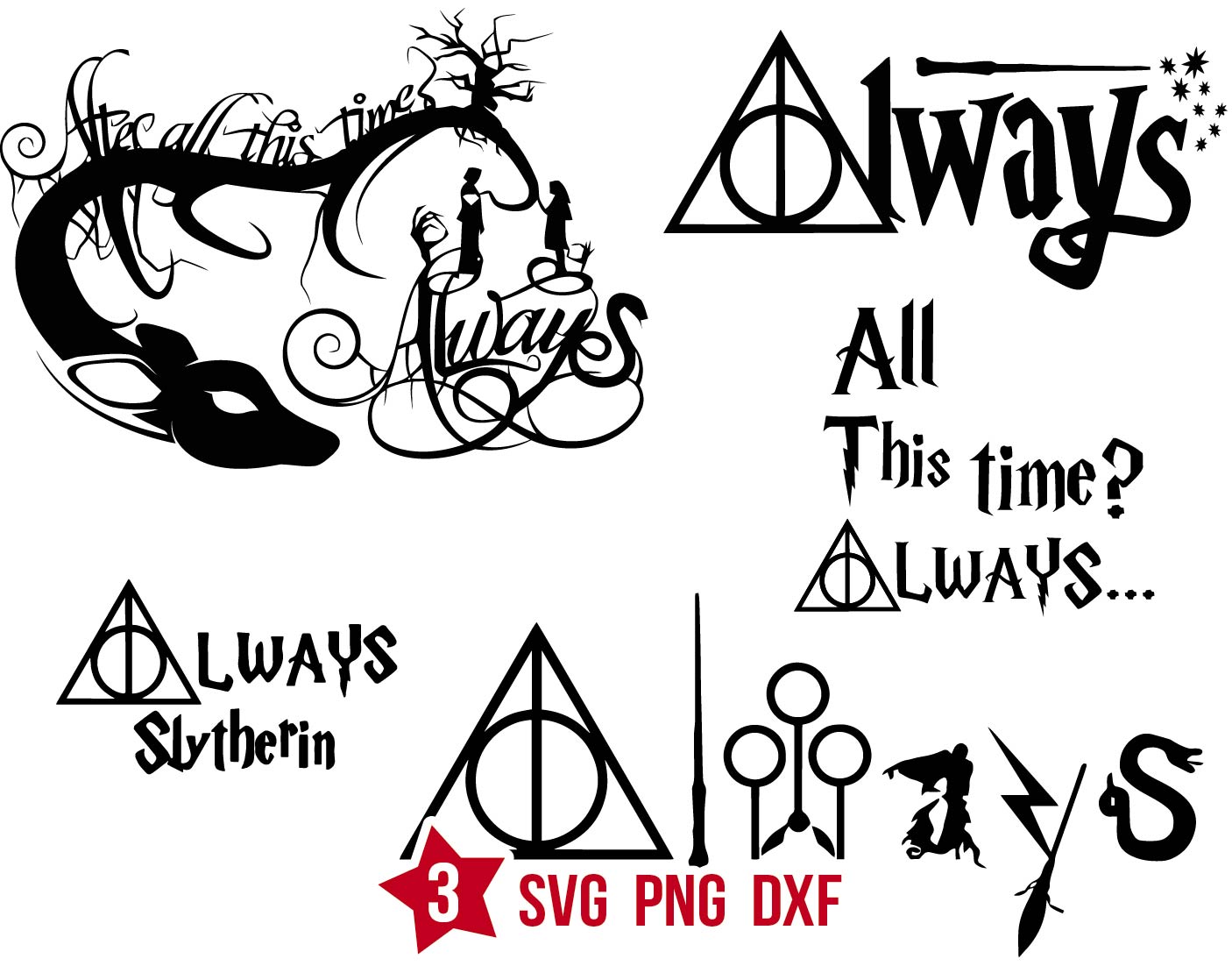 Always svg, Always svg, Always png, Always dxf, arry Potter svg