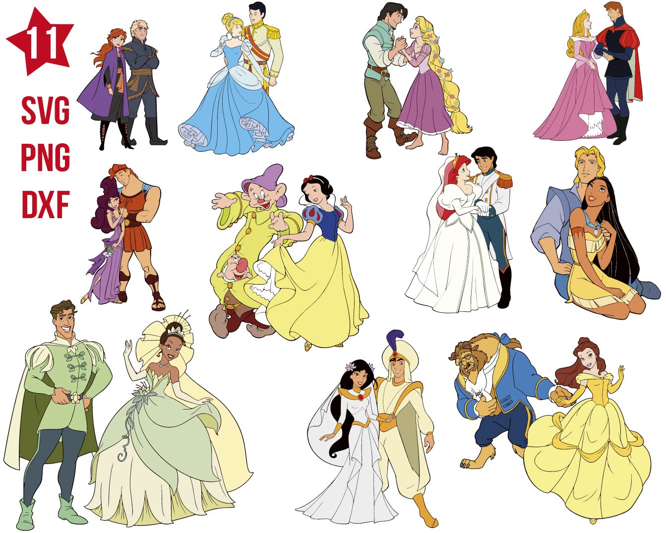 Disney Couple Disney svg, Disney Couples svg, Disney Couple Bundle svg ...