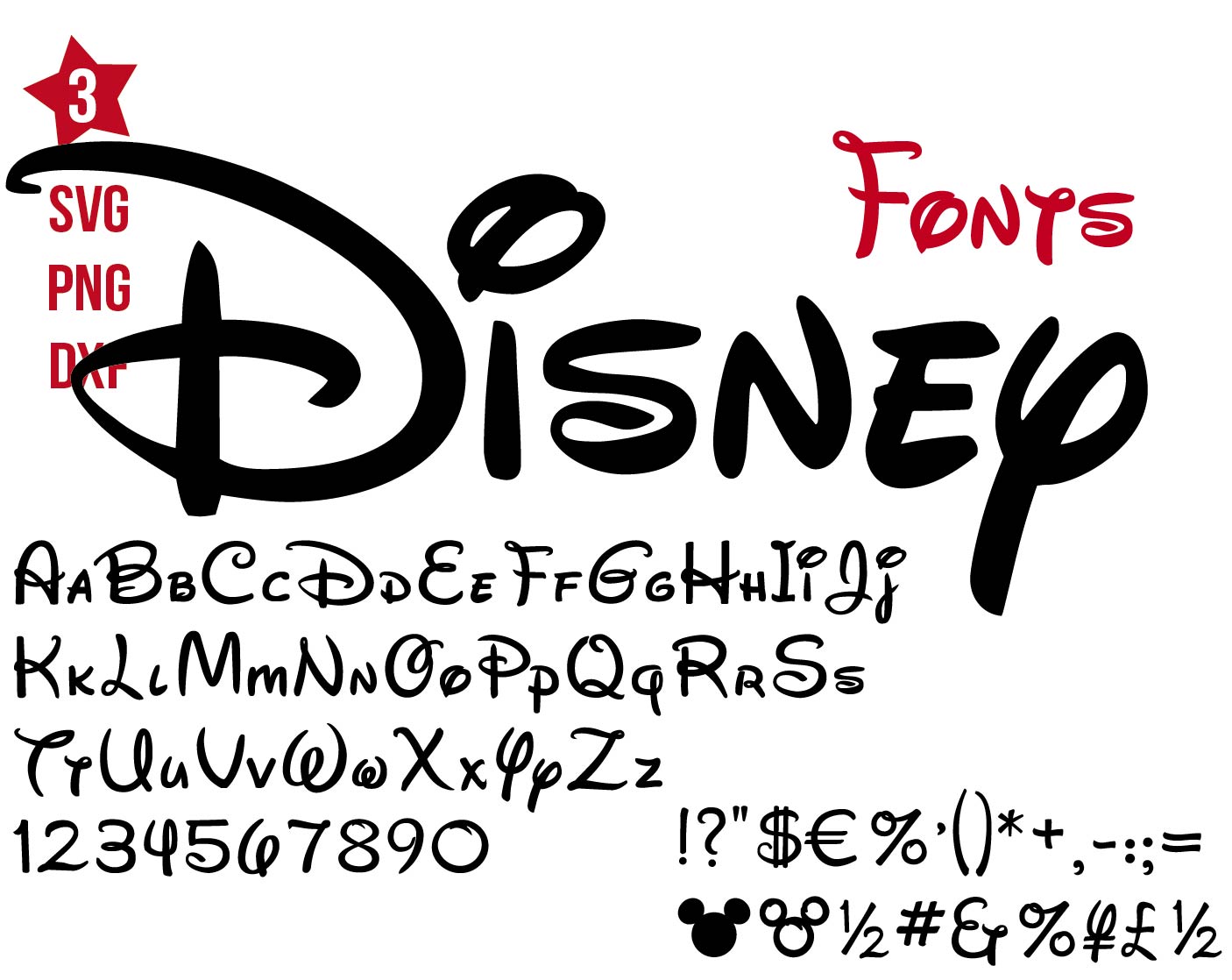 Disney Fonts svg, Disney Font svg, Disney Font png, Disney Font dxf