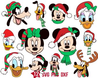 Disney Mouse Head Christmas Svg, Mickey Holiday Season Svg
