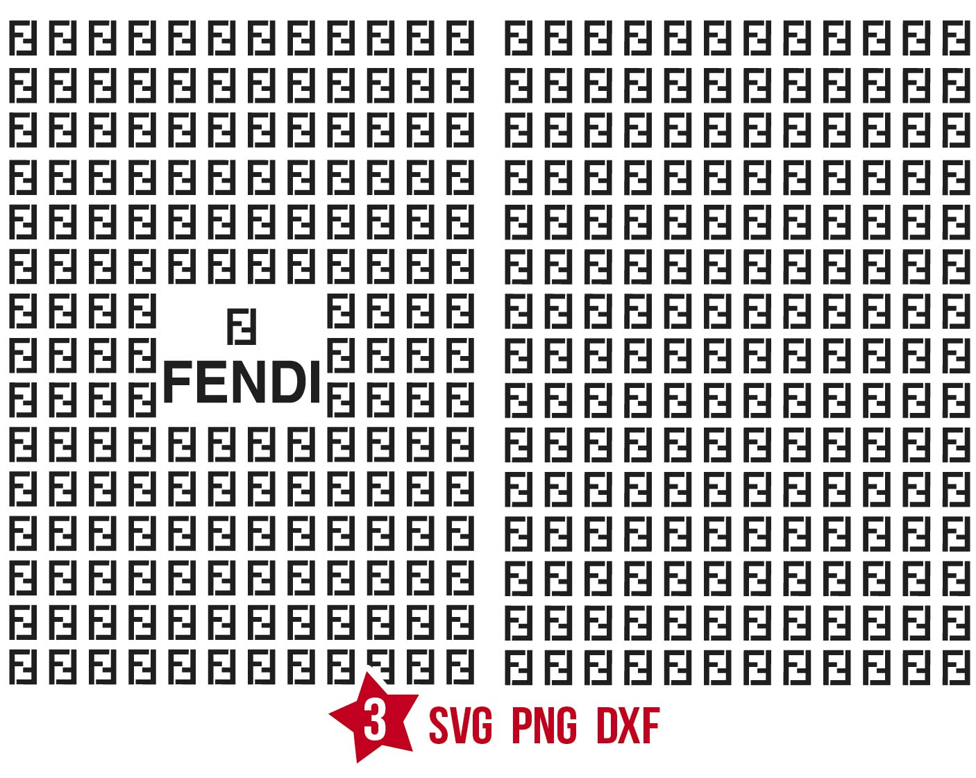 Fendi pattern svg, Fendi svg, Fendi png, Fendi dxf, Fendi Logo svg ...