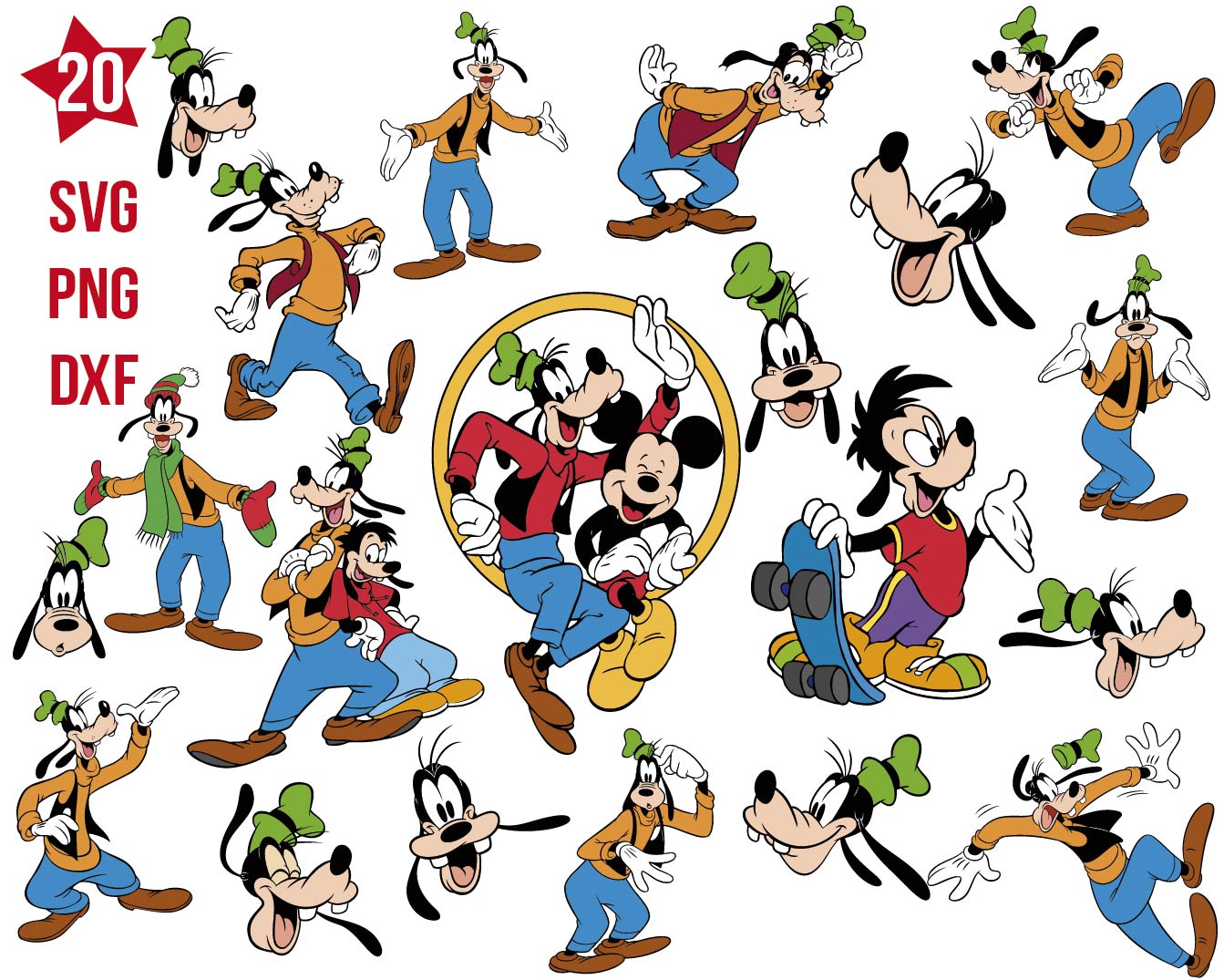 Goofy svg, Goofy png, Goofy dxf, Goofy cricut, Goofy cut file, Goofy