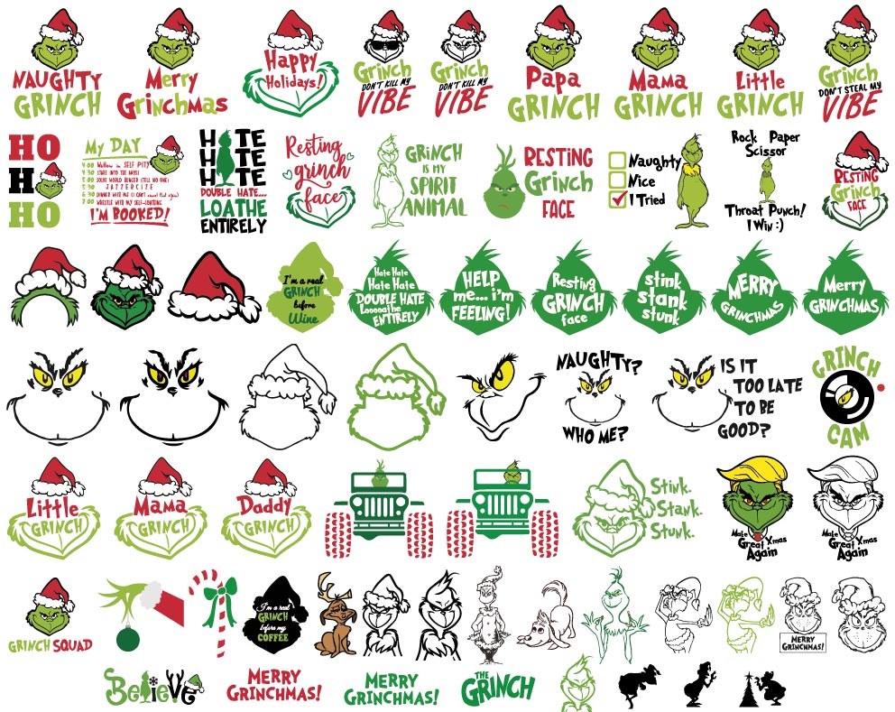 Grinch Svg, Grinch Png, Grinch Dxf, Grinch Cricut, Grinch Cut File ...