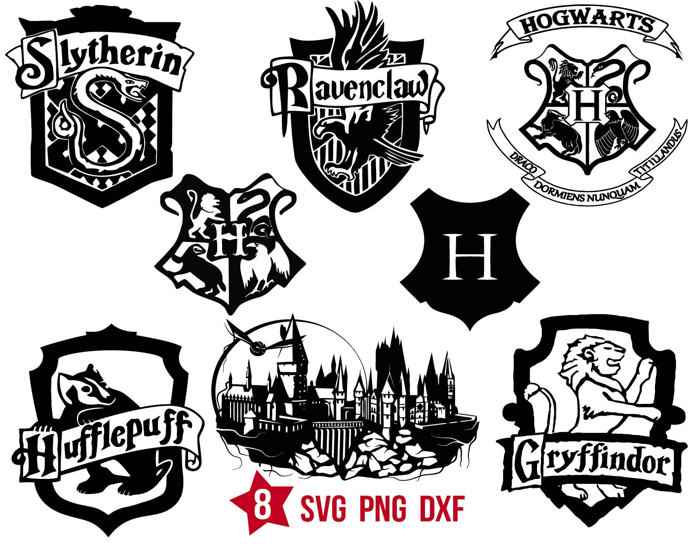 Harry Potter Hogwarts House Crest svg, Harry Potter Hogwarts House svg