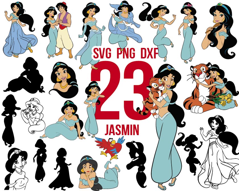 Princess Jasmine svg, Princess Jasmine svg, Disney svg, Genie svg