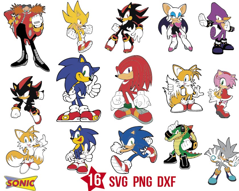 Sonic svg, Sonic png, Sonic dxf, Sonic cricut, Bundle Sonic svg, Sonic ...