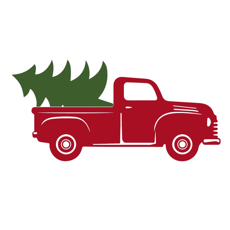 Christmas truck svg, red truck svg, tree, free instant download, vector ...