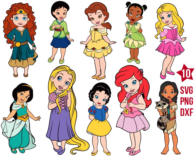 Disney teen princesses svg, Disney princess baby svg | BOXMEDIART Svg ...