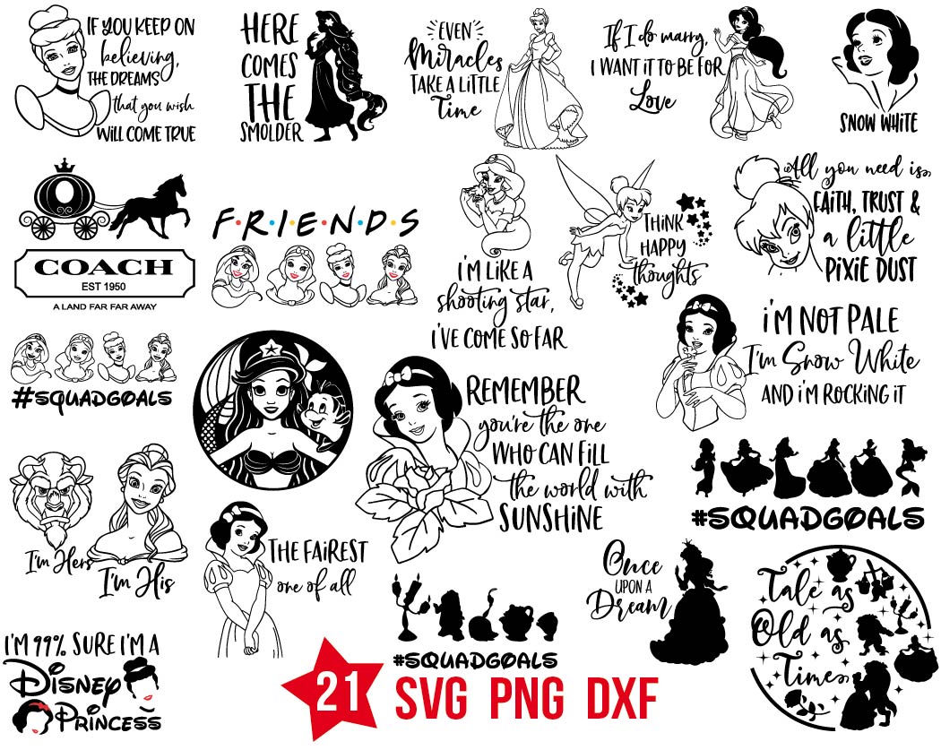 Disney princess quotes svg, princesses quotes | BOXMEDIART Svg Cut