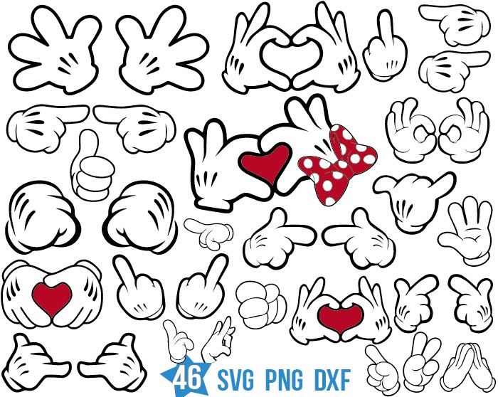 Mickey Hand Svg, Disney Mouse Hands For Cricut | BOXMEDIART Svg Cut ...