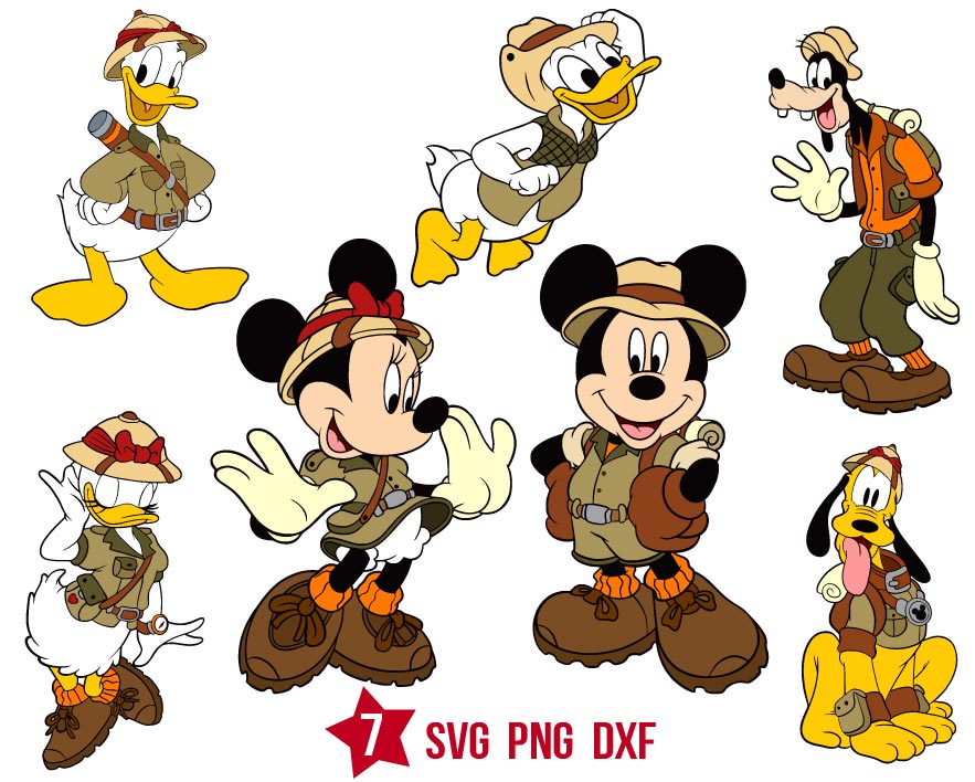 Disney safari svg, mickey Safari, Minnie safari, Daisy safari