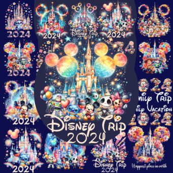 Designs Magical Kingdom Png Bundle, Disney Family Vacation Png