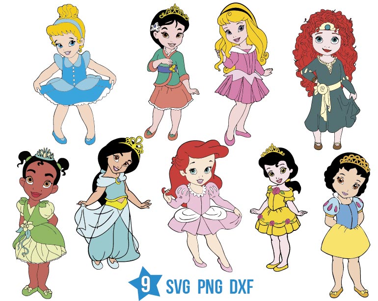 Disney teen princesses svg, Disney princess baby png | BOXMEDIART Svg ...