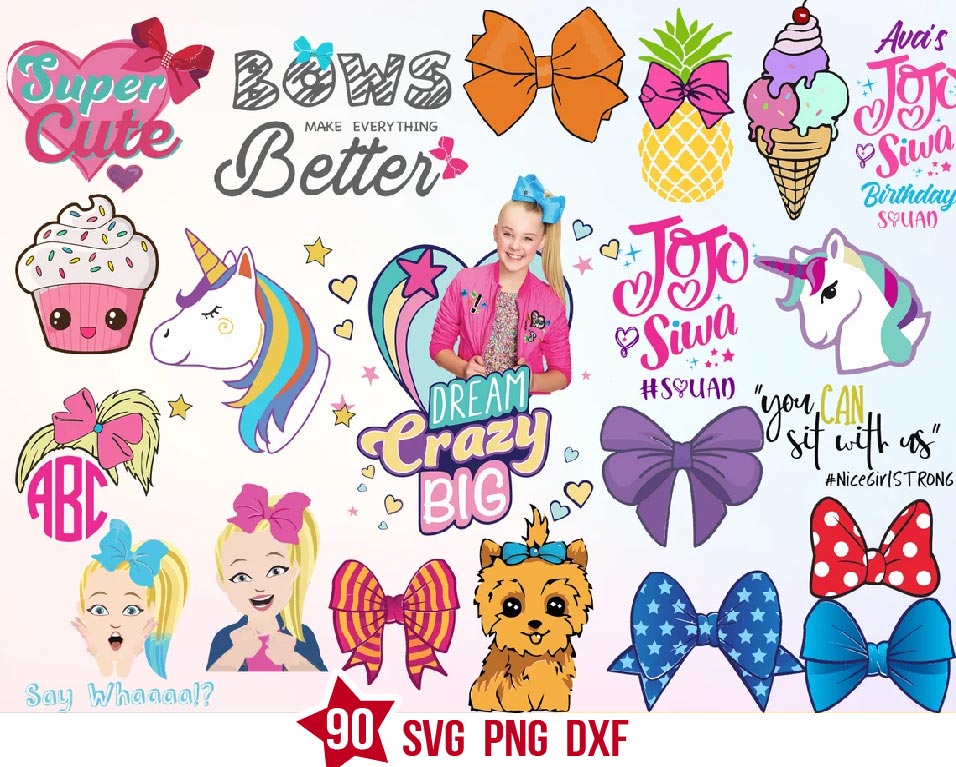 Jojo Siwa bundle svg, Jojo Siwa birthday, Jojo Siwa party | BOXMEDIART