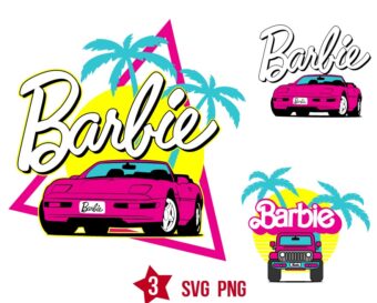 Barbi Car Svg, Princess Barbie Malibu Svg Png