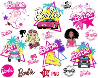 Barbie Cowgirl Png, Barbie Roller Png Bundle
