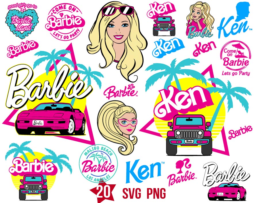 Barbie Malibu Svg Png Bundle, Barbie Jeep Svg, Ken Jeep Svg