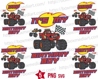 Birthday Boy Blaze and The Monster Machines Svg Png Bundle
