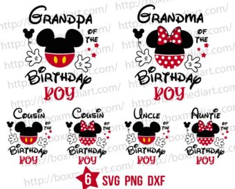 Birthday Boy Family Disney Mouse Svg Png Pack
