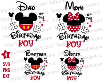 Birthday Boy Family Disney Mouse Svg Png Pack