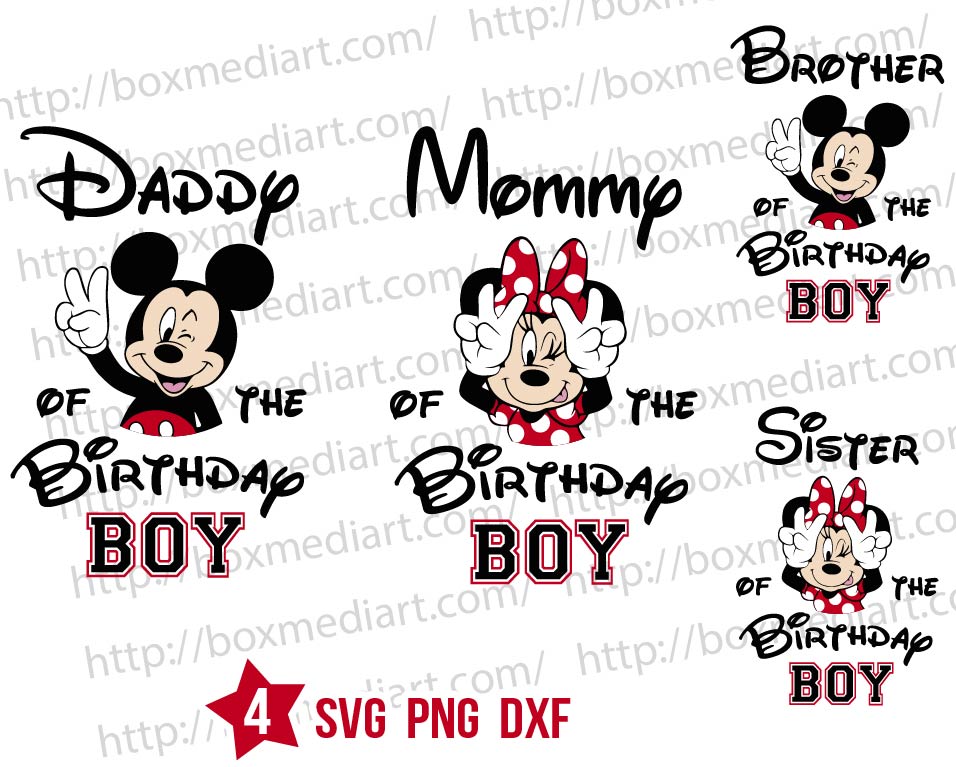 Birthday Family Mickey Svg Bundle Png