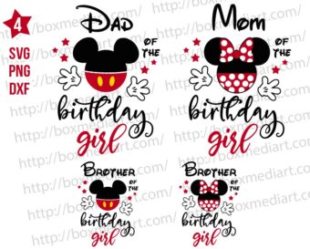 Birthday Girl Family Disney Minnie Svg Png Bundle