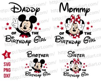 Birthday Girl Minnie Family Svg Png Bundle