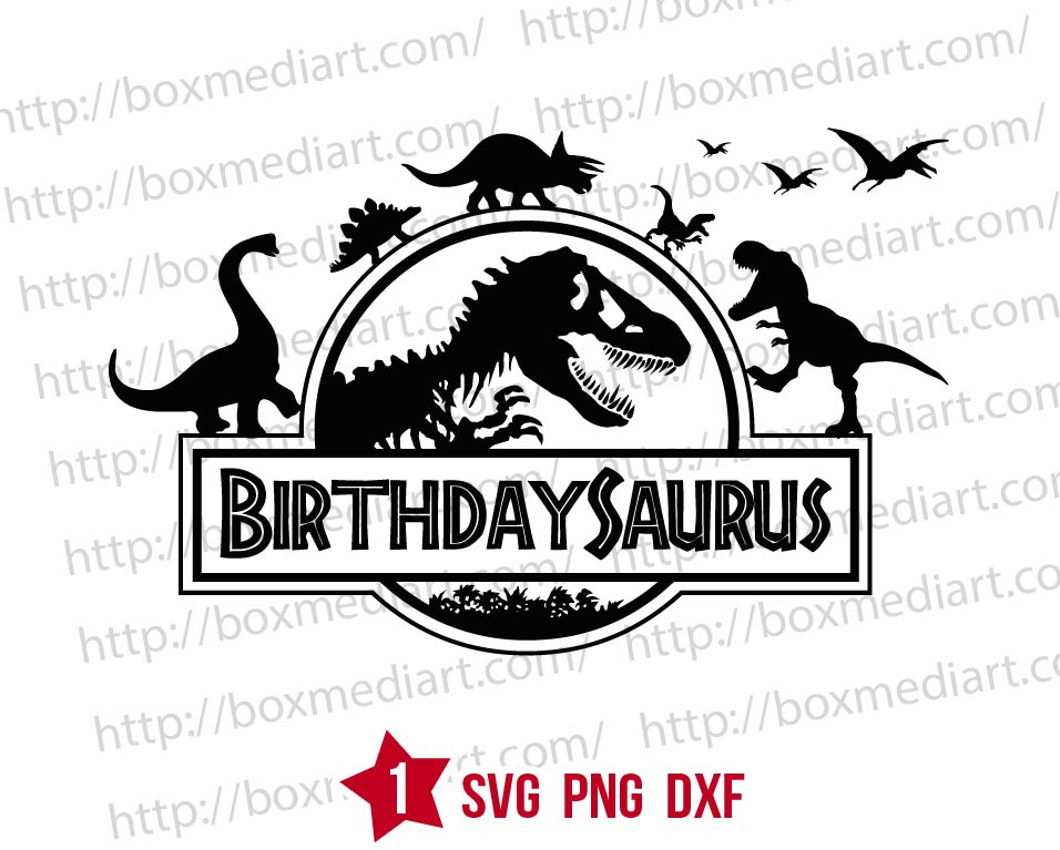 Birthday Saurus Silhouette Svg Png