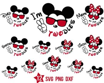 Bundle Baby Mickey I'm Twodles Family Svg Png