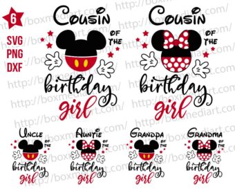Bundle Birthday Girl Family Disney Minnie Svg Png
