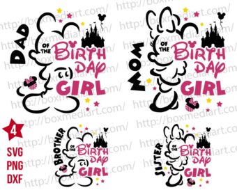 Bundle Birthday Girl Family Minnie Mouse Svg Png