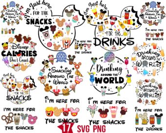 Bundle Disney Snacking Drinking Around The World Svg Png