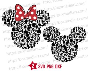 Bundle Inspired Disney Characters Mickey Head Svg Png
