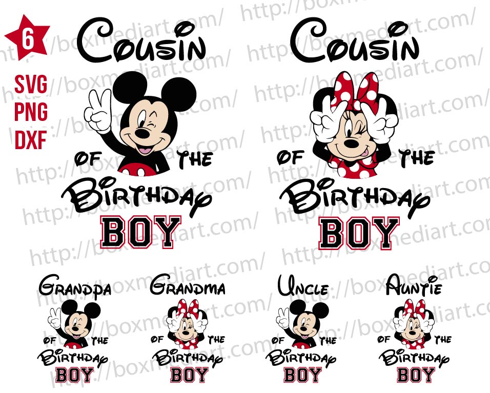 Bundle Mickey Birthday Boy Family Svg Png