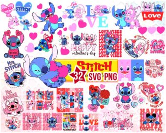 Bundle Stitch Valentine's Day Svg Png