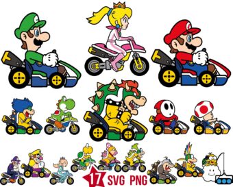 Bundle Super Mario Kart Svg Png, Mario Bros Svg Design