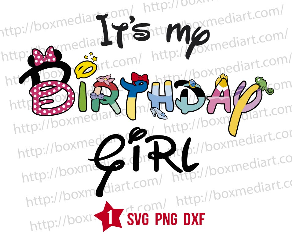 Celebrate It's My Birthday Girl Minnie Friends Svg Png