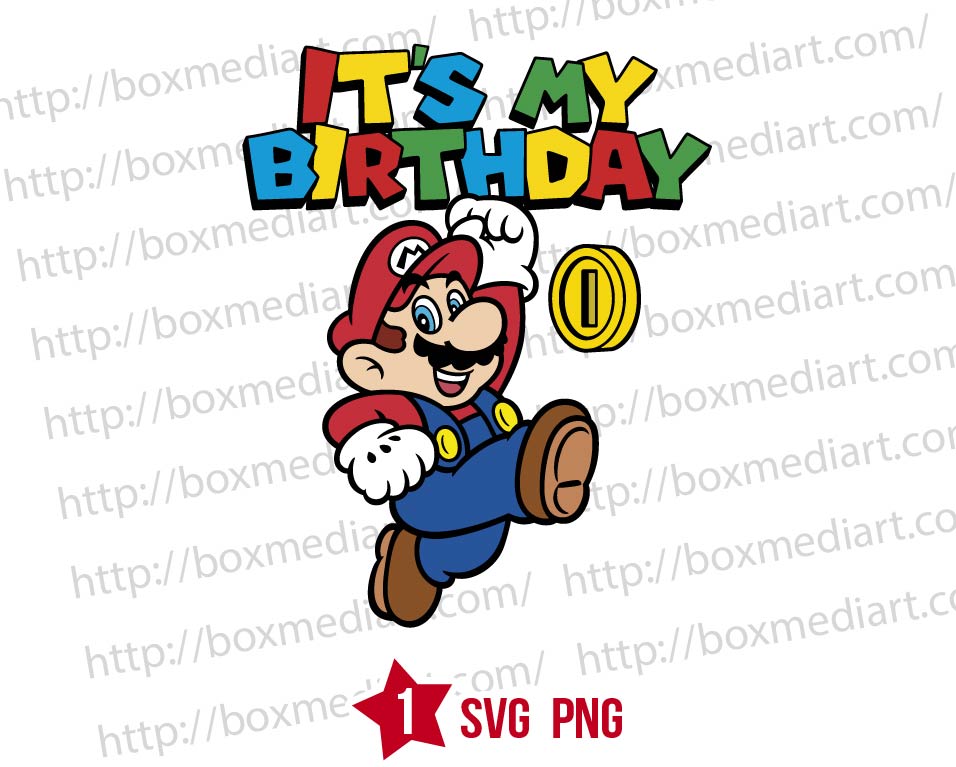 Celebrate It's My Birthday Super Mario Svg Png