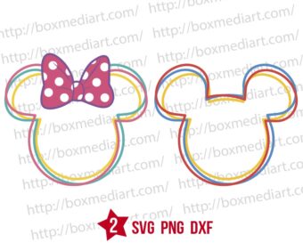 Cute Minnie Mickey Head Outline Colors Svg Png
