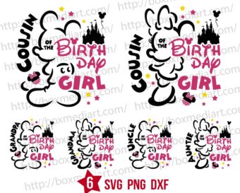 Design Bundle Birthday Girl Family Minnie Svg