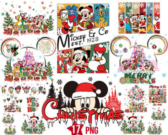 Disney Mouse Christmas Holiday Season Png Bundle