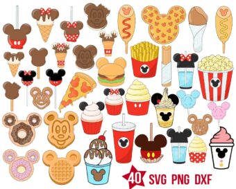 Disney Snack Goals Svg Pack, Drinks And Foods Svg Png