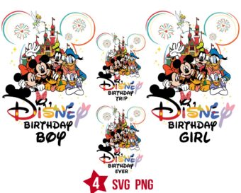 Friends Mickey Magic Kingdom Birthday Svg Png