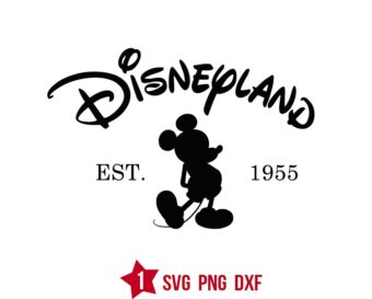 Inspired Disneyland Mouse Est. 1955 Silhouette Svg Png
