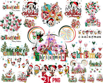 Mickey Christmas Holiday Png Bundle