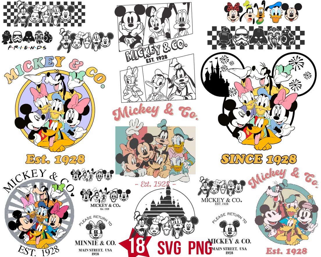 Mickey & Co Est 1928 Svg Bundle, Mickey Friends Svg Png | BOXMEDIART ...