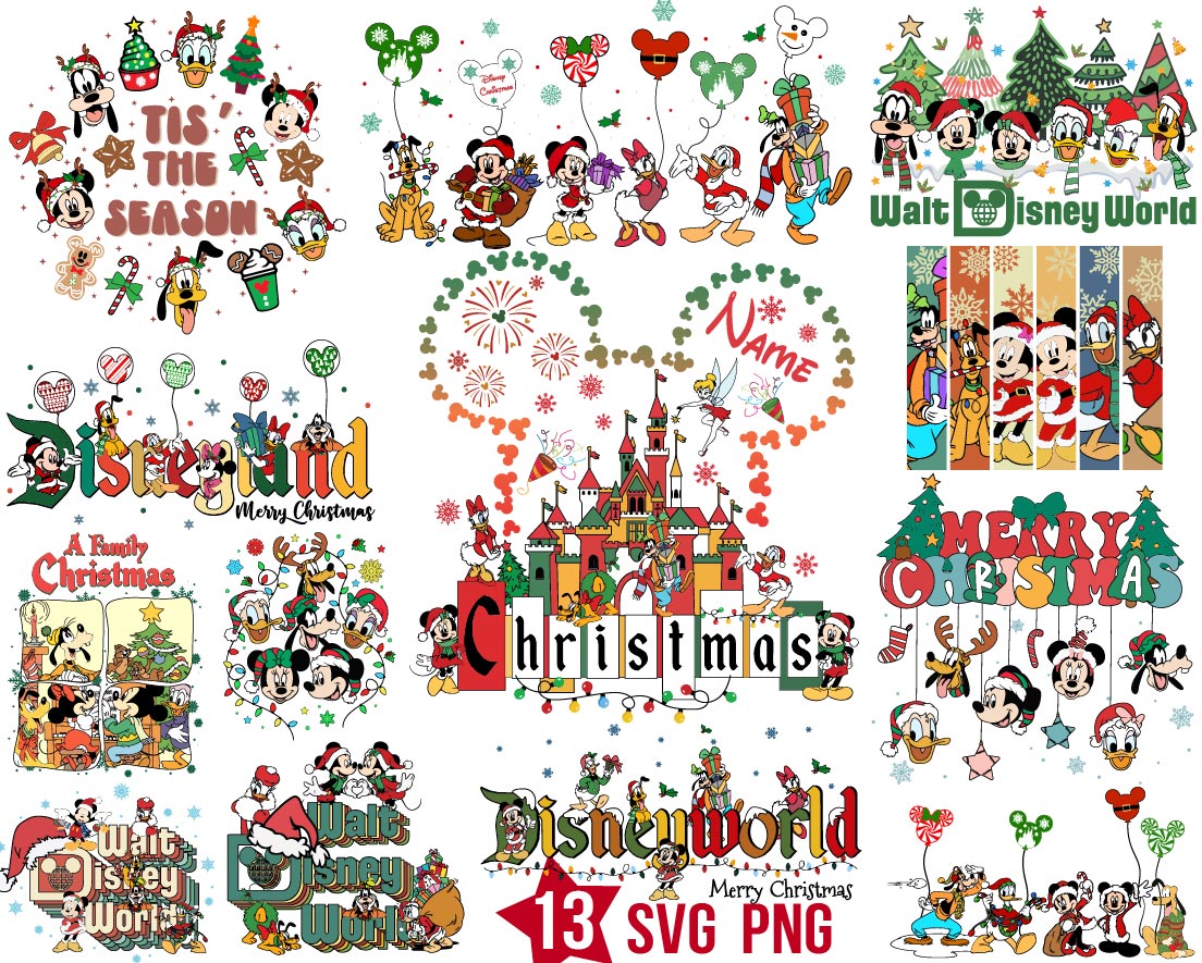 Mickey Friends Christmas Svg Bundle | BOXMEDIART Svg Cut Files and Designs